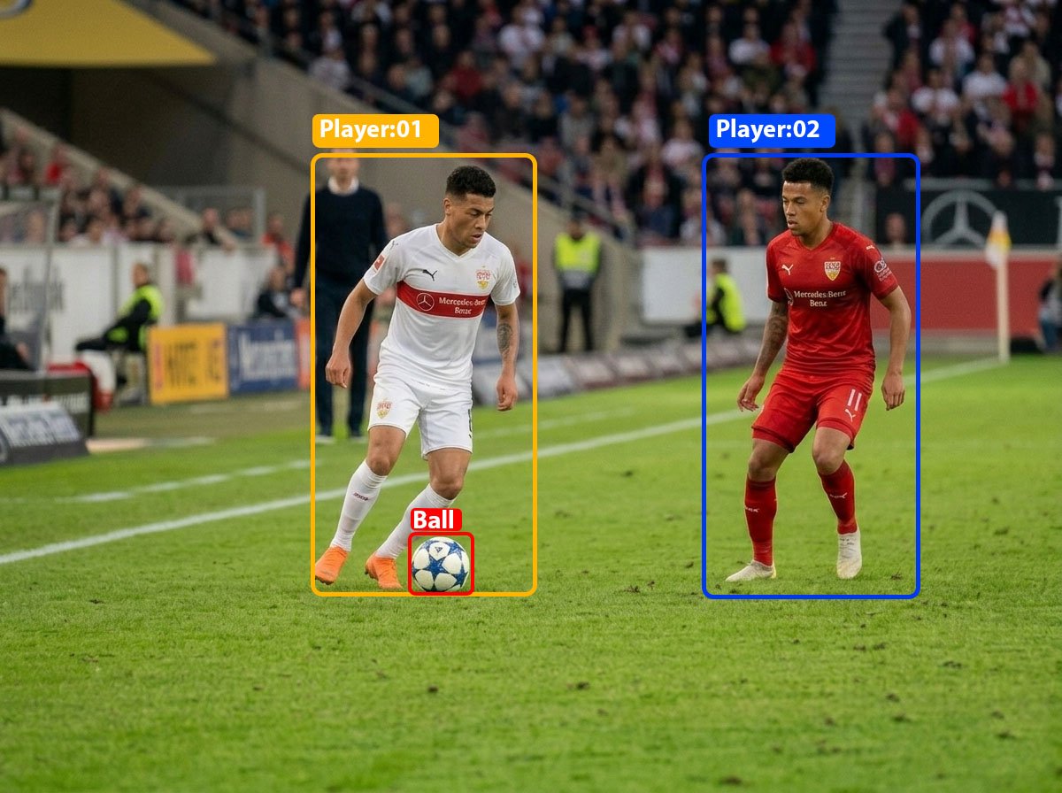 Football player and team detection